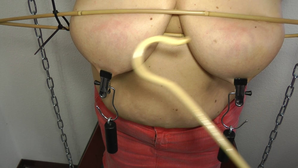 Cane breasts bondage - 15 Pics