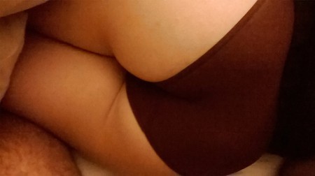 my gf ass in new red panties
