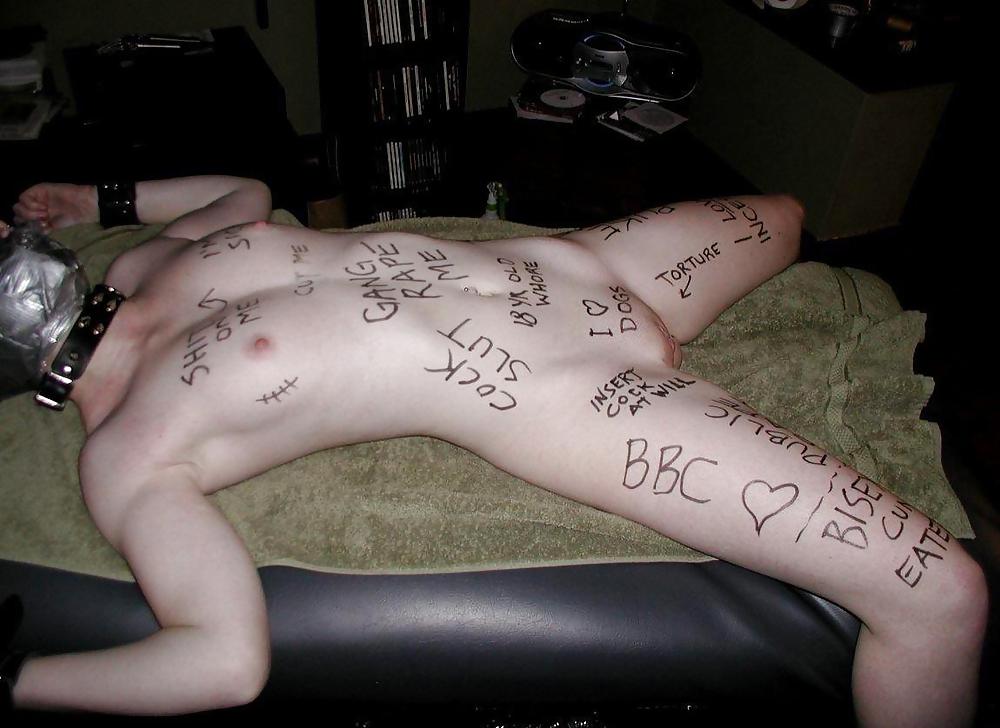 Sex Sluts with writing on them. image