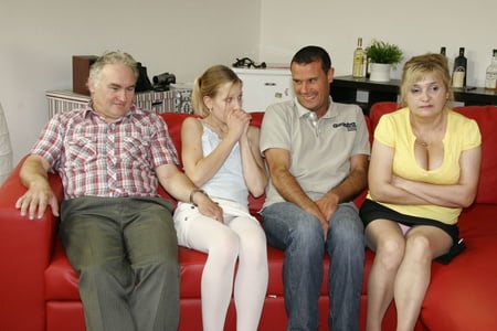 the two recently engaged boys have group sex in the family         