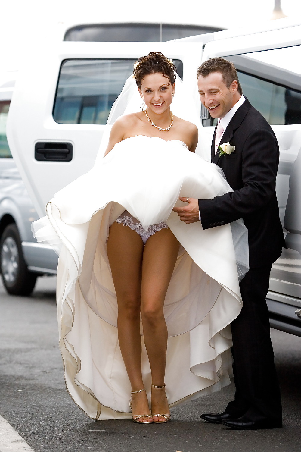 Sex BRIDES wedding voyeur upskirt white panties and bra image 39073939