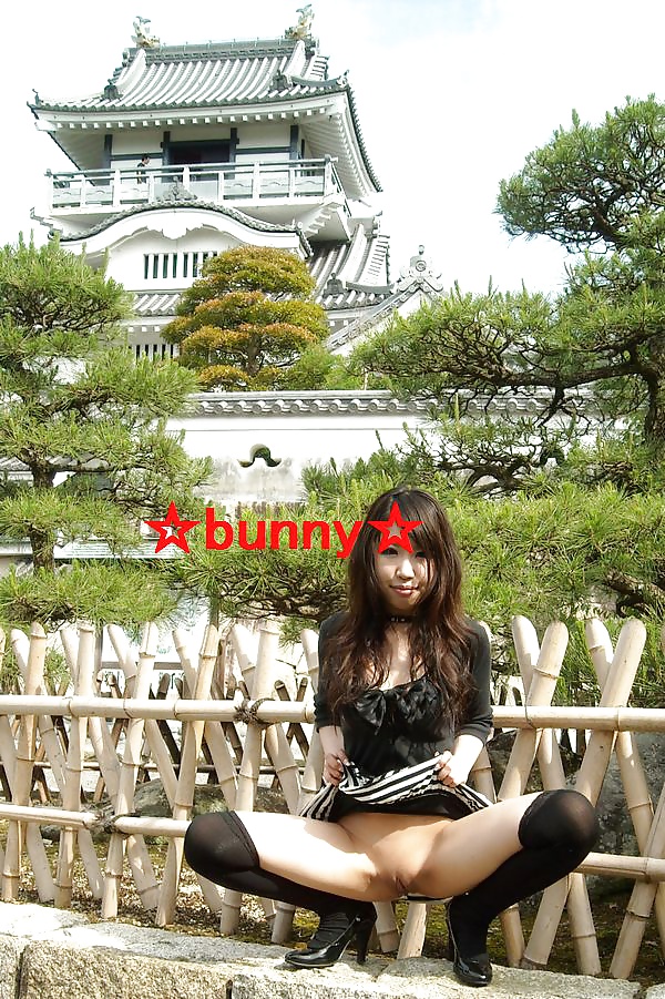 Sex Japanese girl flashing pussy in public image
