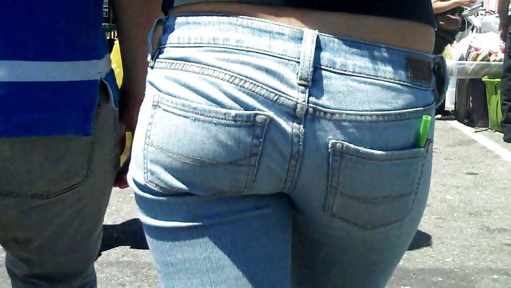 Sex Nice girl in tight ass butt jeans for sure image