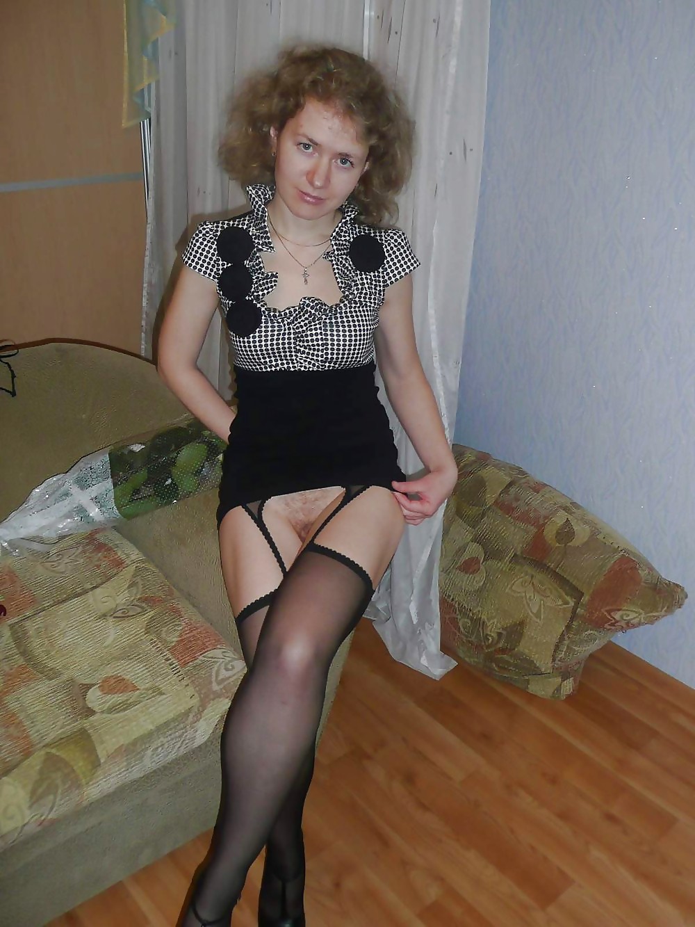 Sex Amateurs in Black Stockings and Pantyhose image