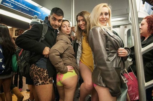 No panties subway ride
