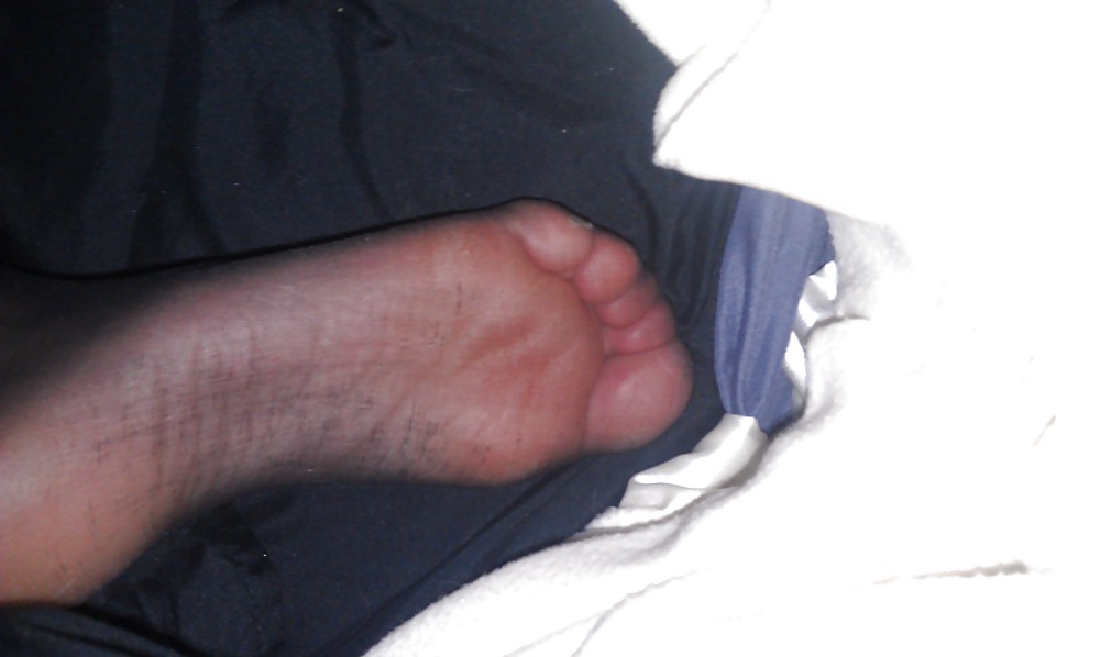 Sex sheer black pantyhose feet image