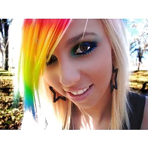 Sex rainbow hair emo teen blonde image