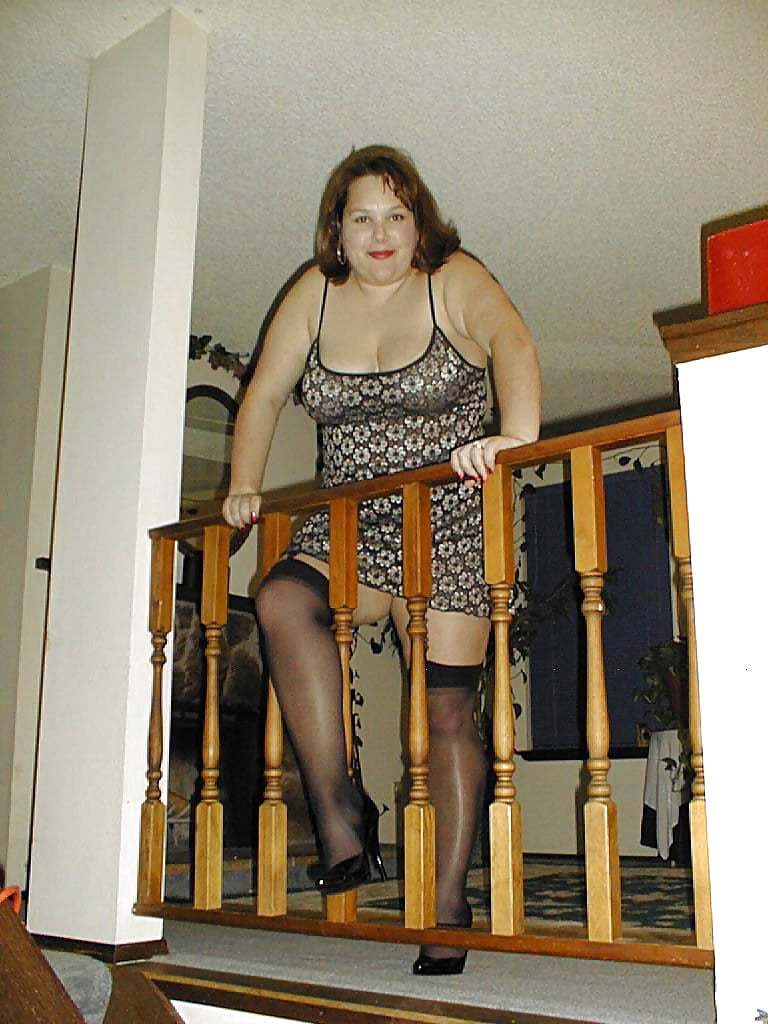 Sex Ex Wife #30 LivRm Blk Nightie, Garter, Stocking & Heels image