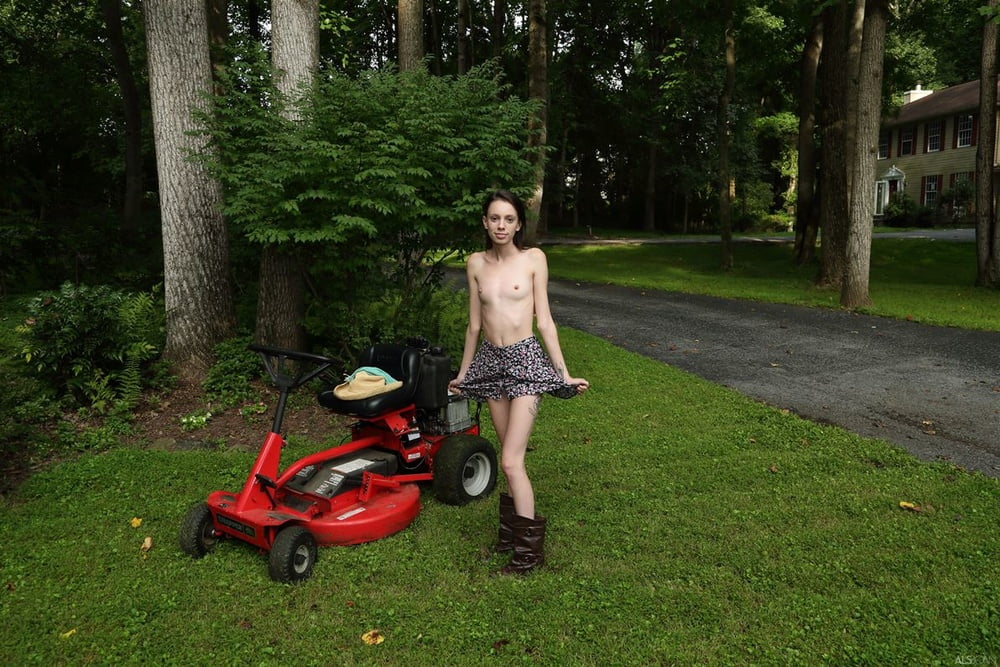 Mowing Lawn Naked