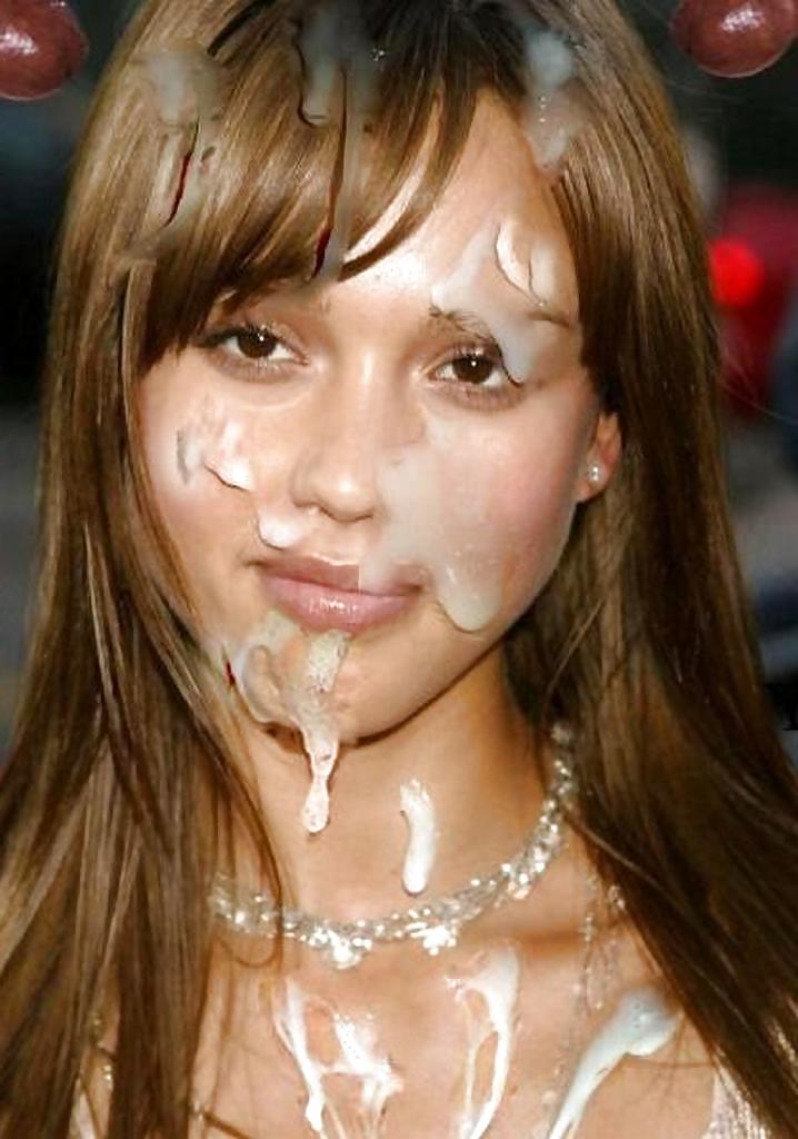 Jessica Alba With Cum On Her Face.