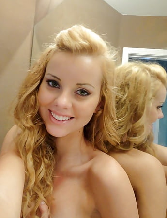 Gorgeous blonde selfie nude at home