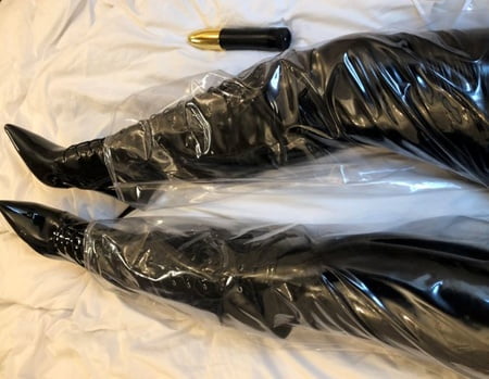 transparent pvc plastic fetish masturbation         