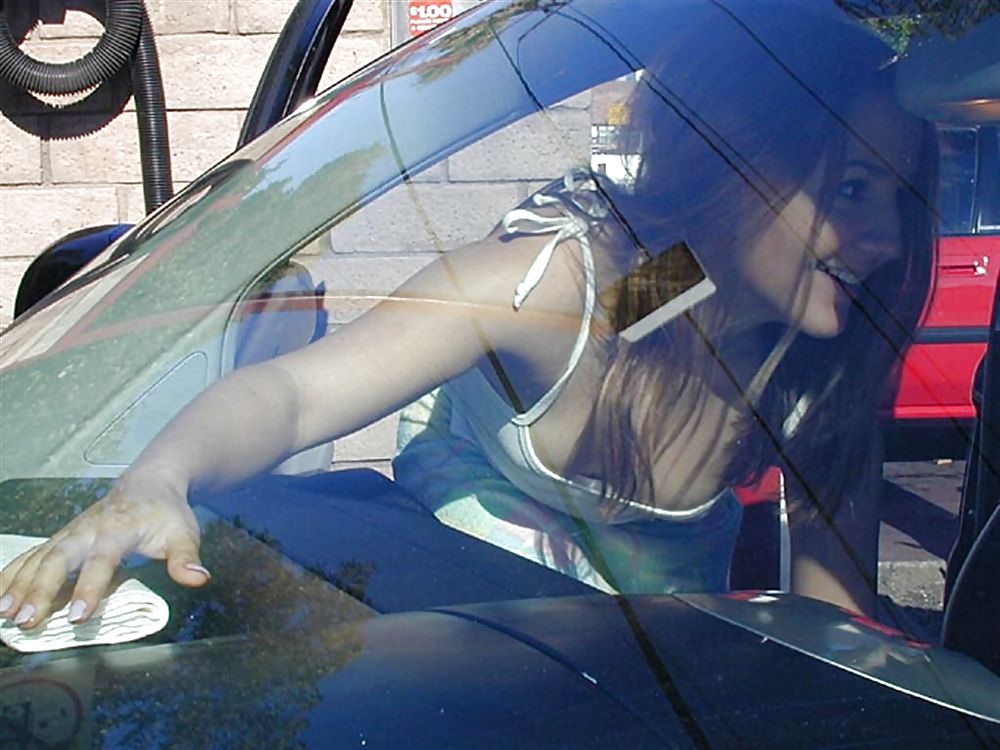 Sex Hot girl cleaning her car - N. C. image